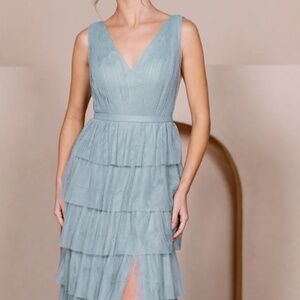 Clove Tulle Dress - Sky Blue (343) , Size 10